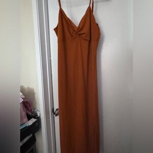 White Birch Strapless Rust Dress